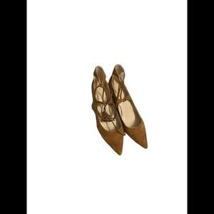 MARC FISHER BROWN SUEDE POINTED WEDGE SHOES WITH LACE UP 9 ws21